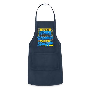 There Are Hidden Blessings In Every struggle - Adjustable Apron - navy - Front - Julia (174cm)
