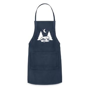 Camping Caravan trailer T Shirt - Adjustable Apron - navy - Front - Julia (174cm)