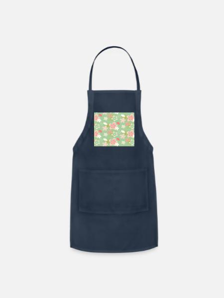 Butterflies And Flowers - Adjustable Apron - navy