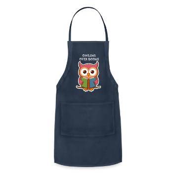 Owling Over Books - Adjustable Apron - navy - Front - Julia (174cm)