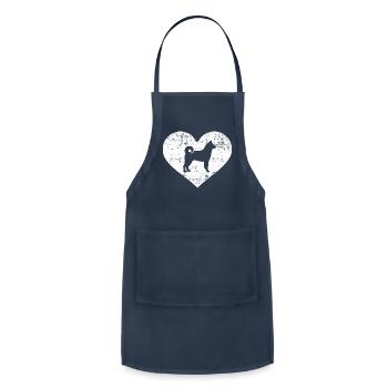 Norwegian Elkhound He - Adjustable Apron - navy - Front - Julia (174cm)