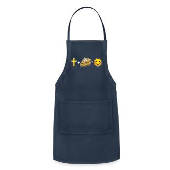 Christ Plus Apple Pie Equals Happiness Christian - Adjustable Apron - navy - Front - Julia (174cm)