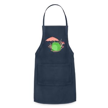 Frog With Umbrella - Adjustable Apron - navy - Front - Julia (174cm)