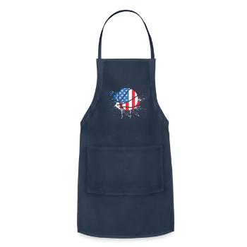 American Flag Baller Dunking Usa Flag Baetball - Adjustable Apron - navy - Front - Julia (174cm)
