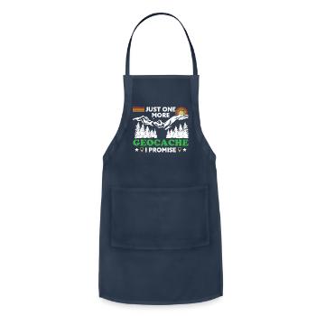 Just One More Cache Geocache Geocacher red - Adjustable Apron - navy - Front - Julia (174cm)