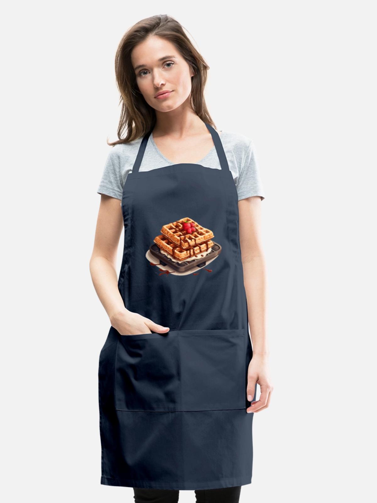Waffles in the oven - Adjustable Apron - navy - Front - Julia (174cm)