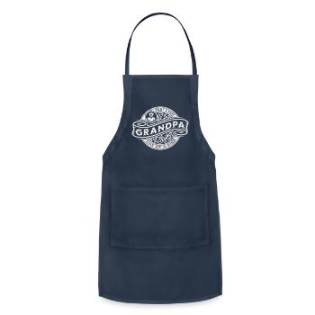 Grandpa Silver Vintage Sign - Adjustable Apron - navy - Front - Julia (174cm)