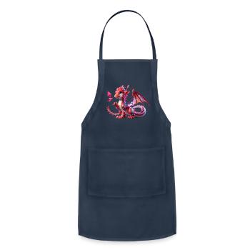 Cybernetic Dragon with Cristal Powers - Adjustable Apron - navy - Front - Julia (174cm)