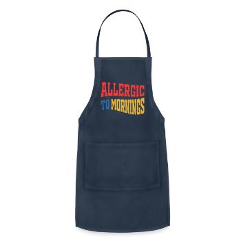 Allergic To Mornings blue - Adjustable Apron - navy - Front - Julia (174cm)