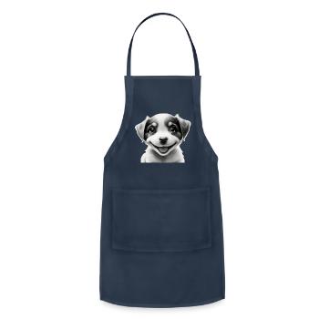 Cheerful puppy [Clothing store][Clothes store] - Adjustable Apron - navy - Front - Julia (174cm)