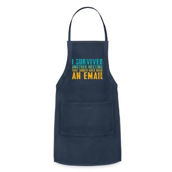 Funny saying for office, job & work - Adjustable Apron - navy - Front - Julia (174cm)