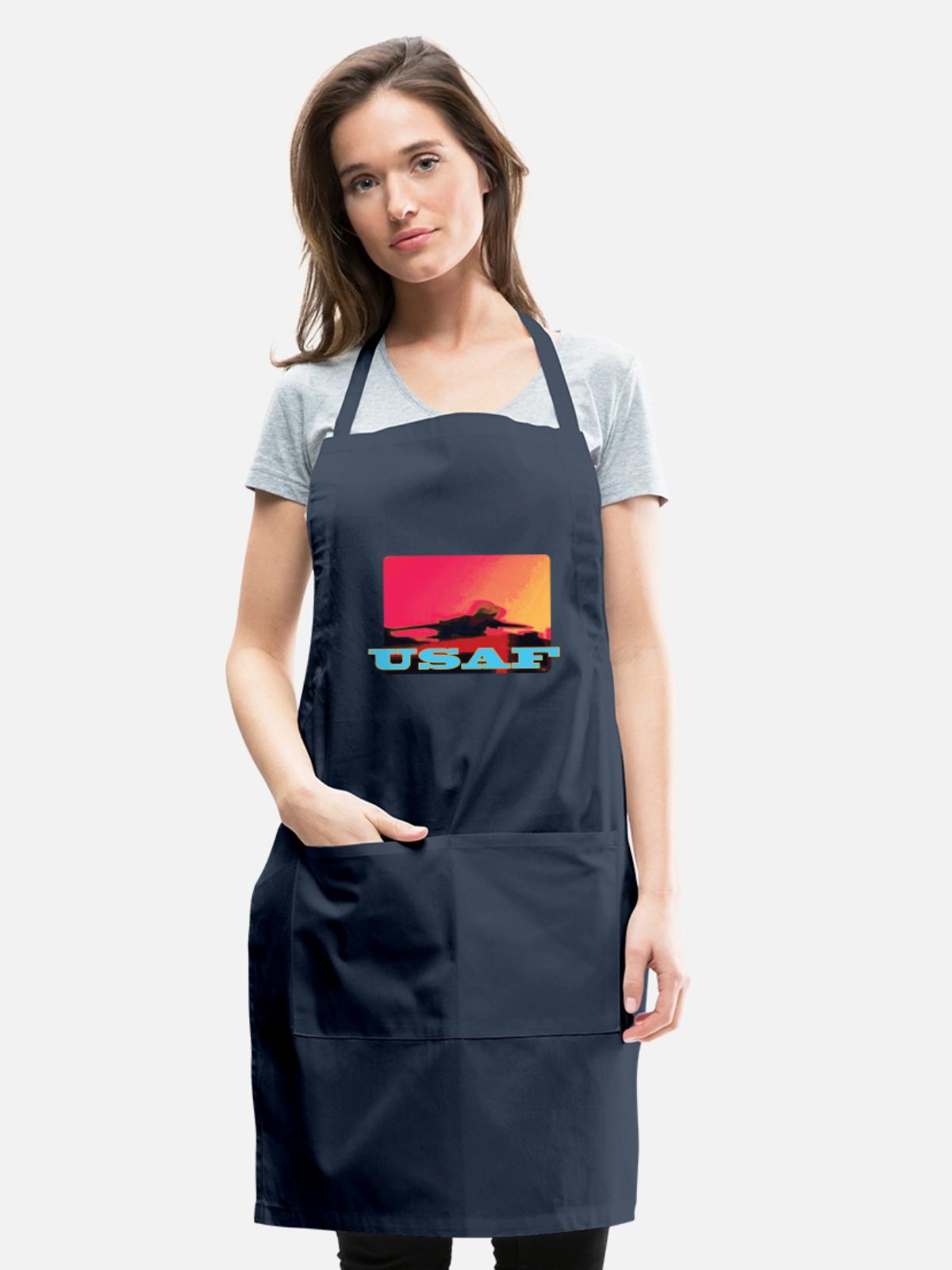 USAF F-14 Tomcat Airplane - Adjustable Apron - navy - Front - Julia (174cm)