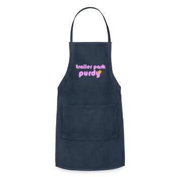 Trailer Park Purdy w/Flower - Adjustable Apron - navy - Front - Julia (174cm)