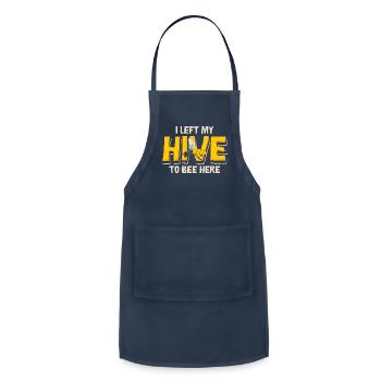 Left My Hive To Bee Here Beekeeping Honeybee Bees - Adjustable Apron - navy - Front - Julia (174cm)