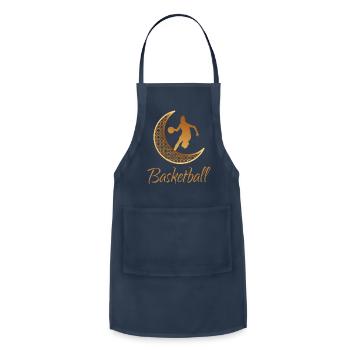 Basketball In Gold Moon - Adjustable Apron - navy - Front - Julia (174cm)