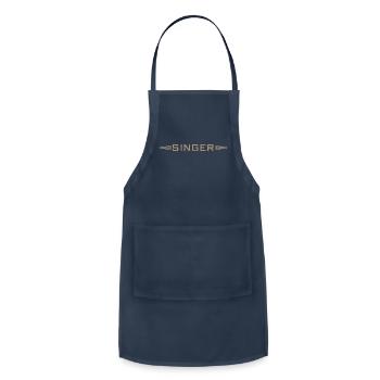 Vintage Singer Logo With Scrolls - Adjustable Apron - navy - Front - Julia (174cm)