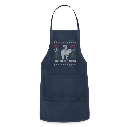Ugly Christmas Sweater I Do What I Want Cat - Adjustable Apron
