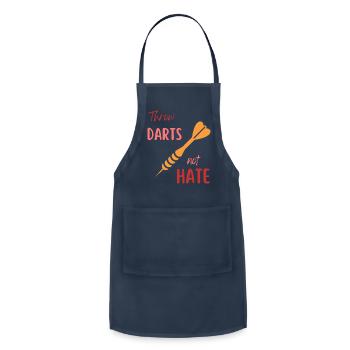 Throw darts not hate - Adjustable Apron - navy - Front - Julia (174cm)