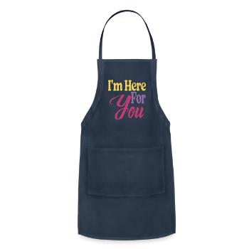 I'm Here For You, Care, Caring, I Care, Trendy, - Adjustable Apron - navy - Front - Julia (174cm)