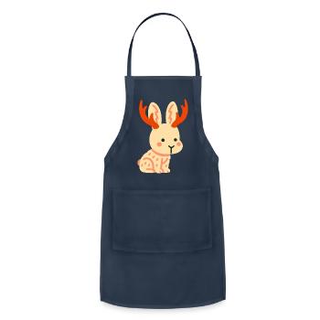Pastel Antler Bunny - Adjustable Apron - navy - Front - Julia (174cm)