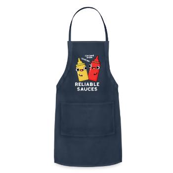 Reliable Sauces Funny Food - Adjustable Apron - navy - Front - Julia (174cm)