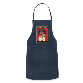 Dachshund Logic - Adjustable Apron - navy - Front - Julia (174cm)