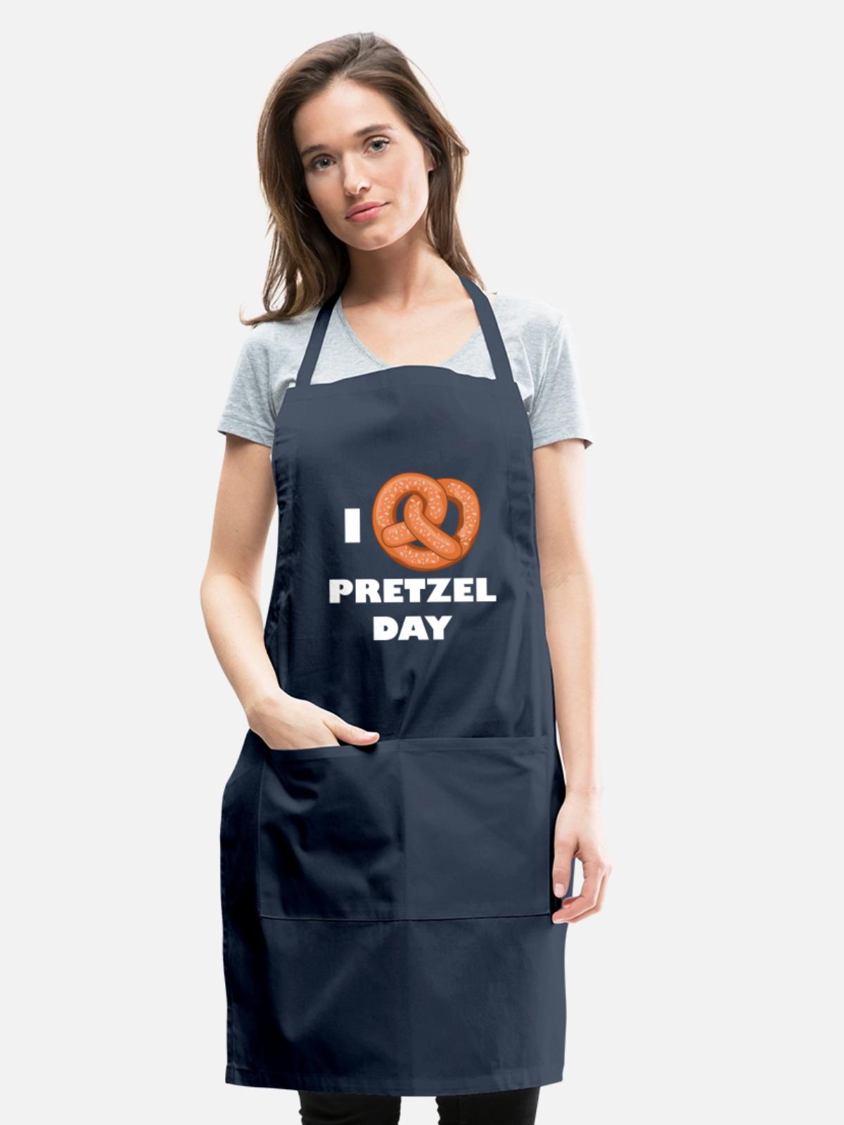Pretzel Day - Adjustable Apron - navy - Front - Julia (174cm)