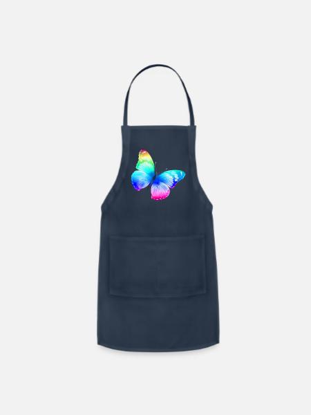 RAINBOW BUTTERFLY - Adjustable Apron - navy