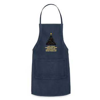 Funny Black Cat Christmas - Adjustable Apron - navy - Front - Julia (174cm)