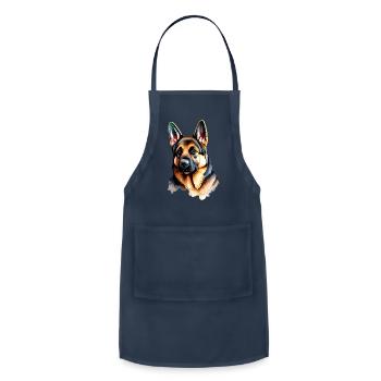 German Shepherd - Adjustable Apron - navy - Front - Julia (174cm)
