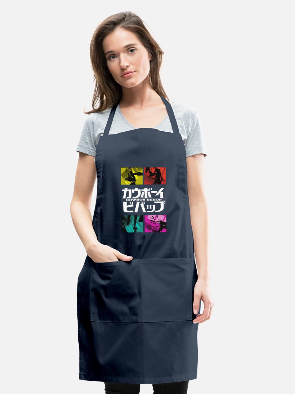 boy cowboy bop merch - Adjustable Apron - navy - Front - Julia (174cm)