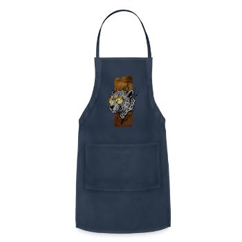 Blazing Velocity: Cheetah's Yellow Flames - Adjustable Apron - navy - Front - Julia (174cm)