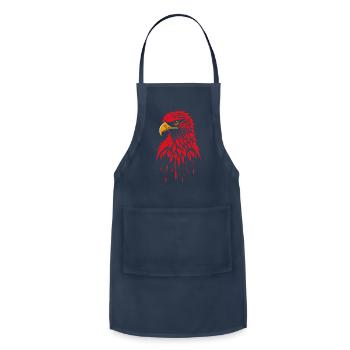 Fierce Red Eagle Bold Flame Inspired Wildlife Art - Adjustable Apron - navy - Front - Julia (174cm)