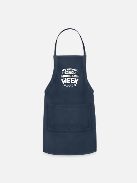 Counselor School Counseling Week Teacher - Adjustable Apron - navy
