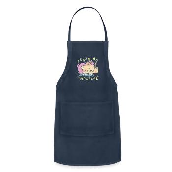 Learning is magical cat school Learning is magical - Adjustable Apron - navy - Front - Julia (174cm)