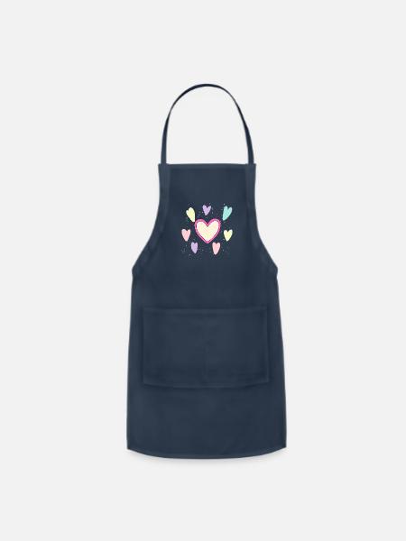 heart - Adjustable Apron - navy