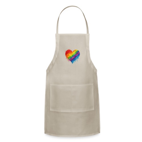 Watercolor Rainbow Pride Heart - LGBTQ LGBT Pride - Adjustable Apron