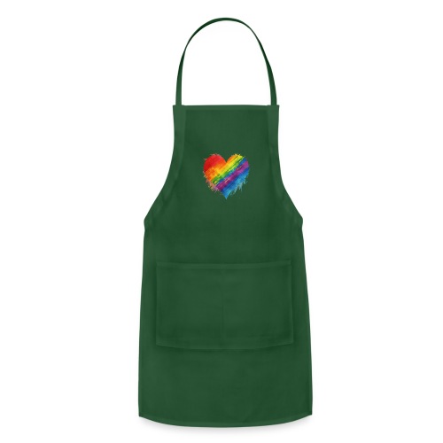 Watercolor Rainbow Pride Heart - LGBTQ LGBT Pride - Adjustable Apron