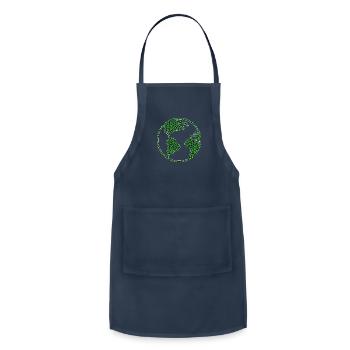Earth Day Planet Earth Leopard Print - Adjustable Apron - navy - Front - Julia (174cm)