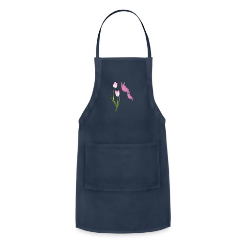 Pink Tulip and Pink Butterflies - Adjustable Apron