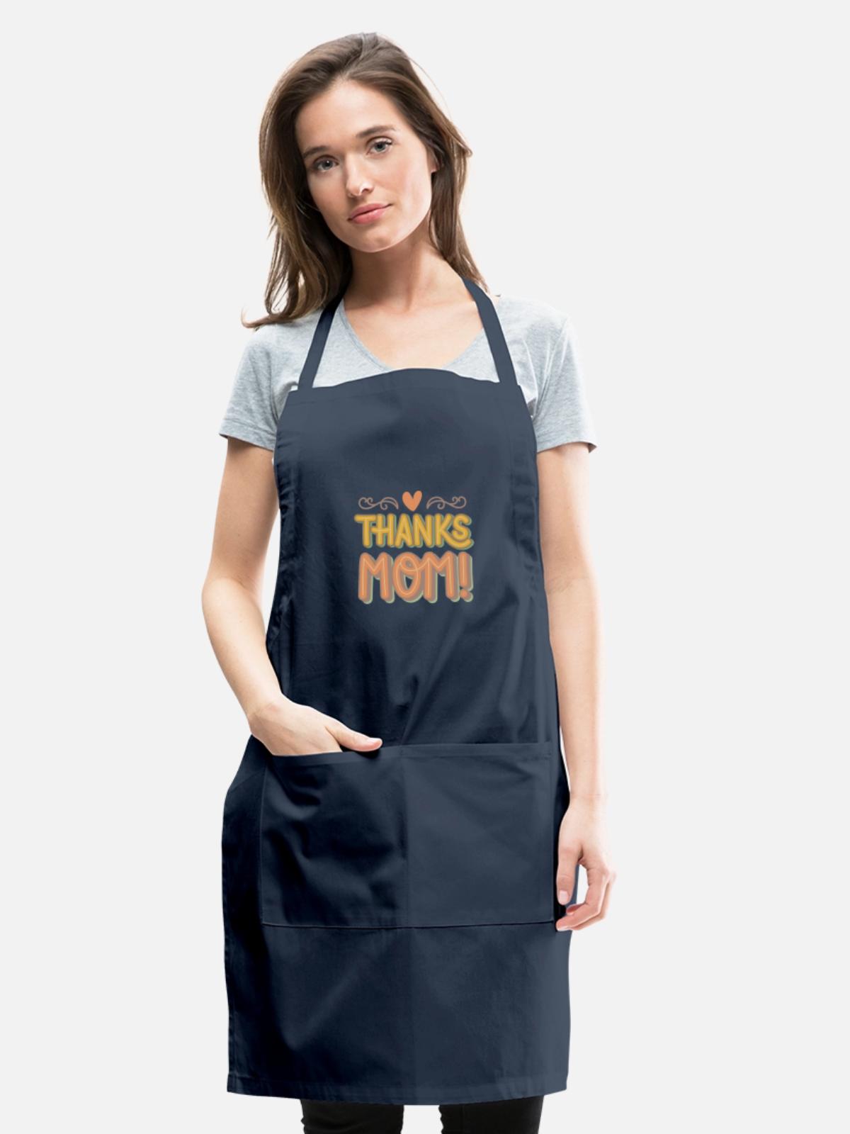THANKS MOM - Adjustable Apron - navy - Front - Julia (174cm)