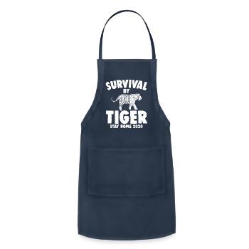 Tiger Fan Stay Home 2020 Survival Animal Big Cat - Adjustable Apron - navy - Front - Julia (174cm)