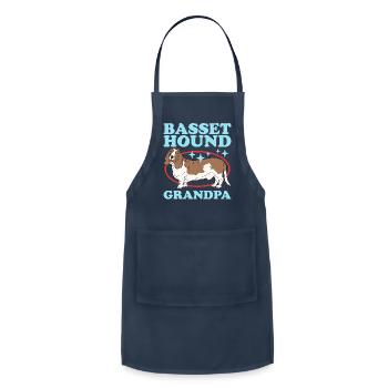 Mens Basset Hound Grandpa Dog Owner Basset Hound - Adjustable Apron - navy - Front - Julia (174cm)