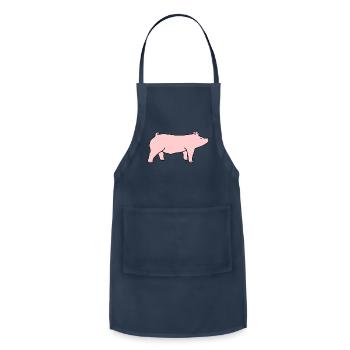 yorkshire hog sticker - Adjustable Apron - navy - Front - Julia (174cm)