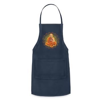 Shaolin Meditation Kung Fu Buddhism Zen Lotus Posi - Adjustable Apron - navy - Front - Julia (174cm)