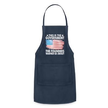 This Is The Government Our Founders Warned Us - Adjustable Apron - navy - Front - Julia (174cm)