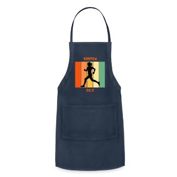 Girl running 26.2 in Boston - Adjustable Apron - navy - Front - Julia (174cm)