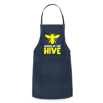 Bee Queen Of The Hive - Adjustable Apron - navy - Front - Julia (174cm)