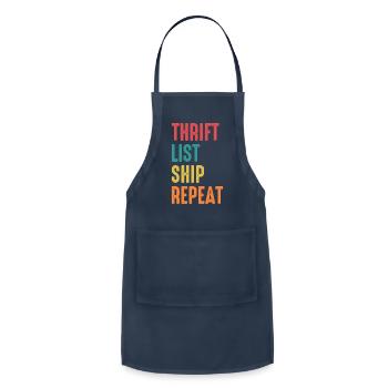 Thrift List Ship Repeat Sourcing Reseller - Adjustable Apron - navy - Front - Julia (174cm)