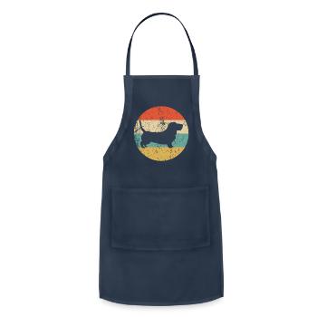 Basset Hound Basset Hound Dog - Adjustable Apron - navy - Front - Julia (174cm)